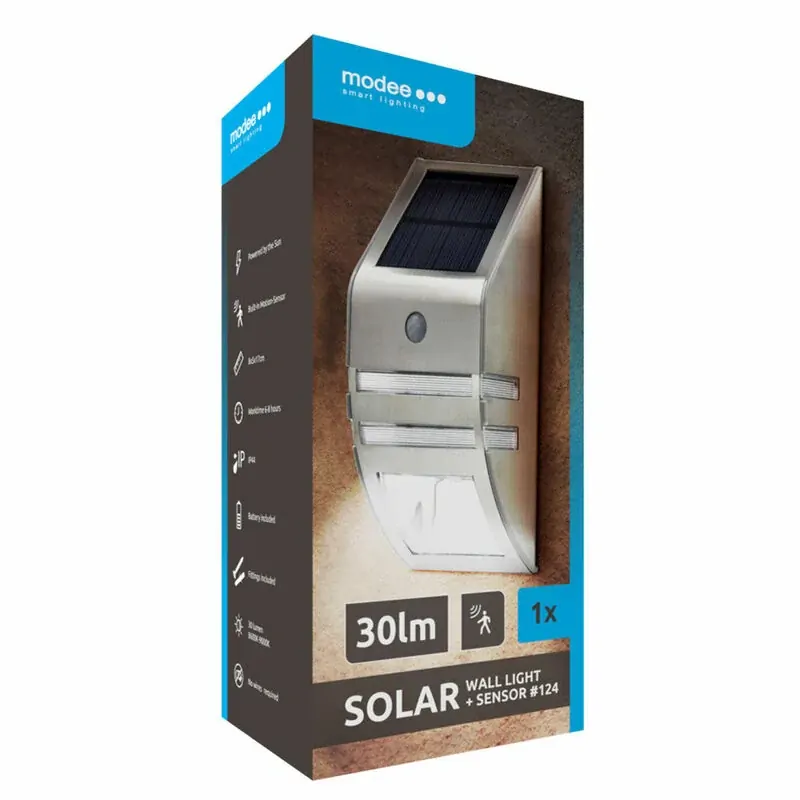 LED solární svítidlo nástěnné se senzorem MODEE