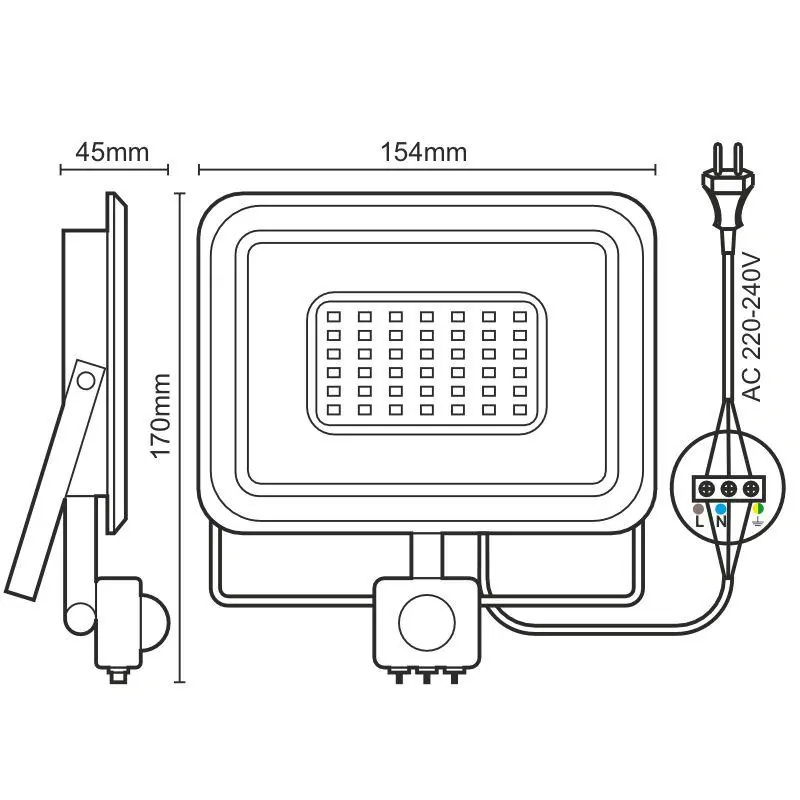 LED reflektor s PIR 30W NEDES