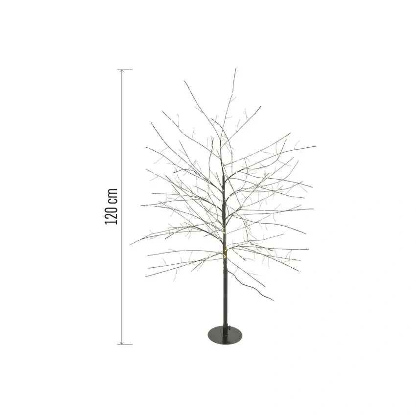 LED svítící stromek, 120 cm, venkovní i vnitřní, teplá bílá, časovač
