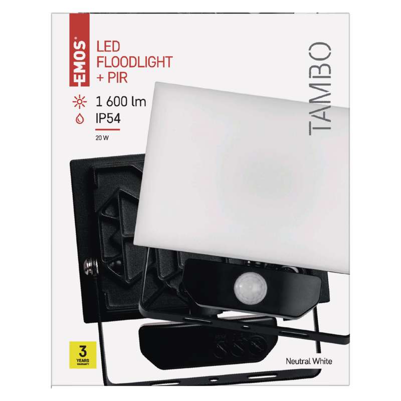 LED reflektor TAMBO s pohybovým čidlem, 20W EMOS