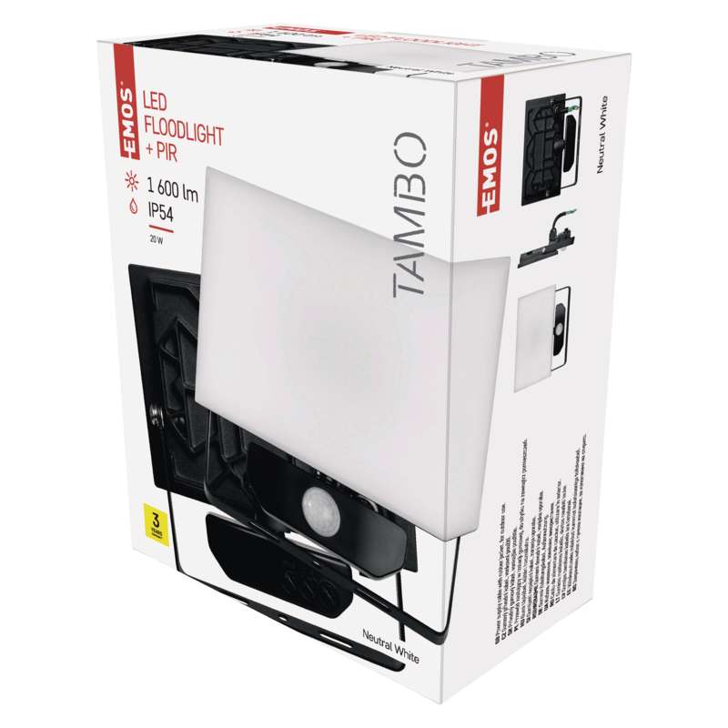 LED reflektor TAMBO s pohybovým čidlem, 20W EMOS